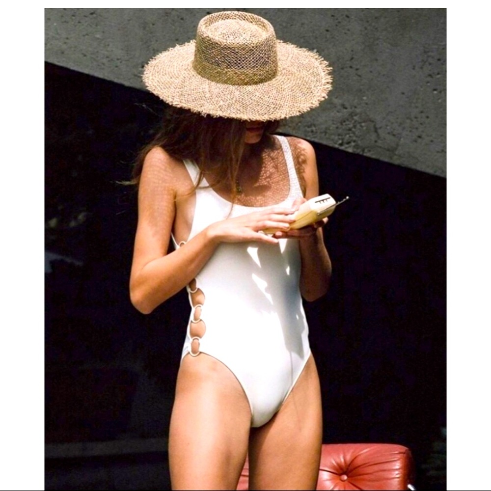 Lack Of Color Sunnydip Fray Boater Straw Hat -     Size Large - 59cm